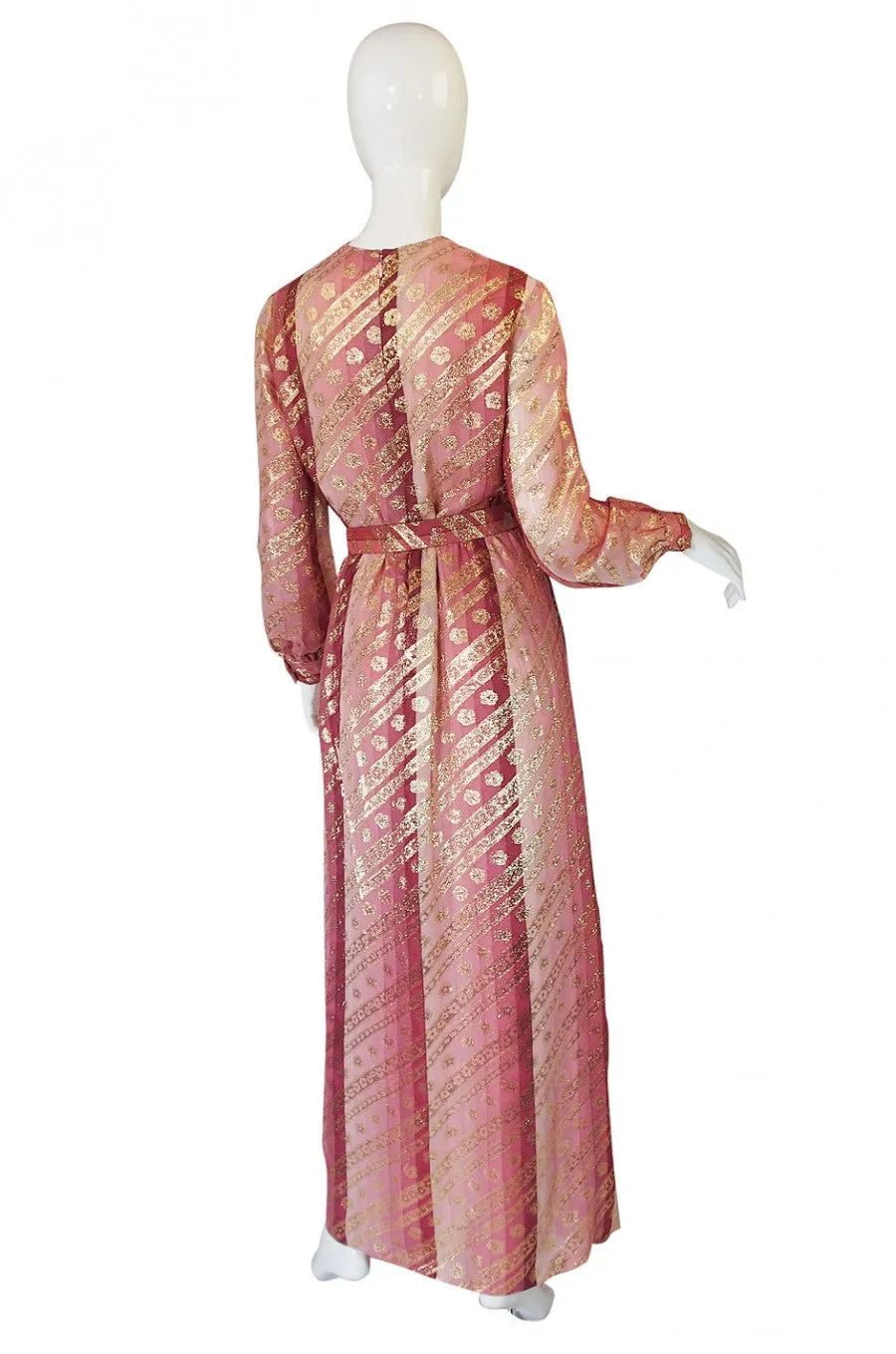 1960s Silk Organza & Gold Adele Simpson