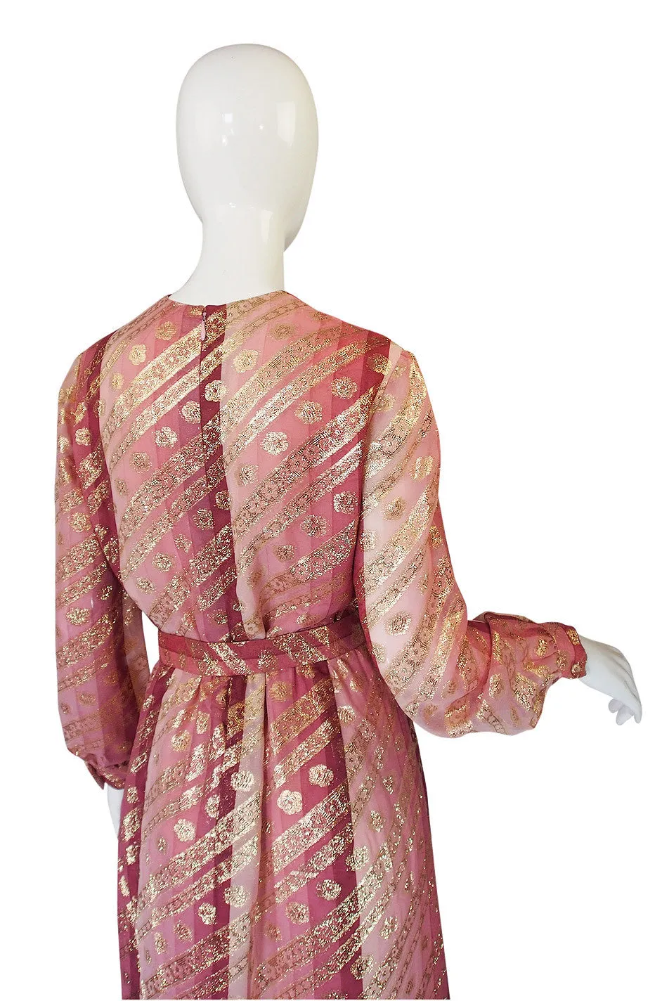 1960s Silk Organza & Gold Adele Simpson