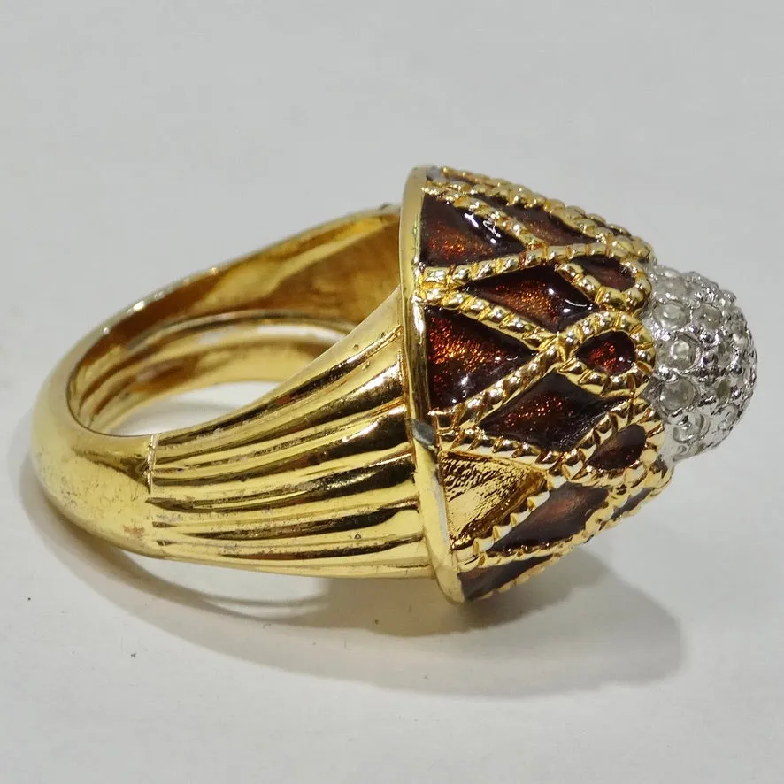1970 18K Gold Plated Cocktail Ring