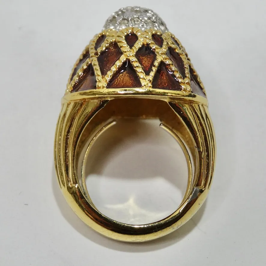 1970 18K Gold Plated Cocktail Ring