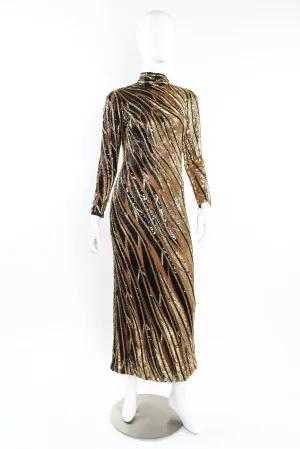 1980s Moody Glam Beaded & Sequin Dress