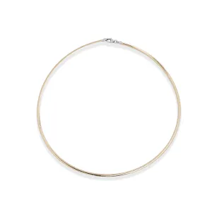 2.5mm Reversible Omega Chain in Two Tone Gold