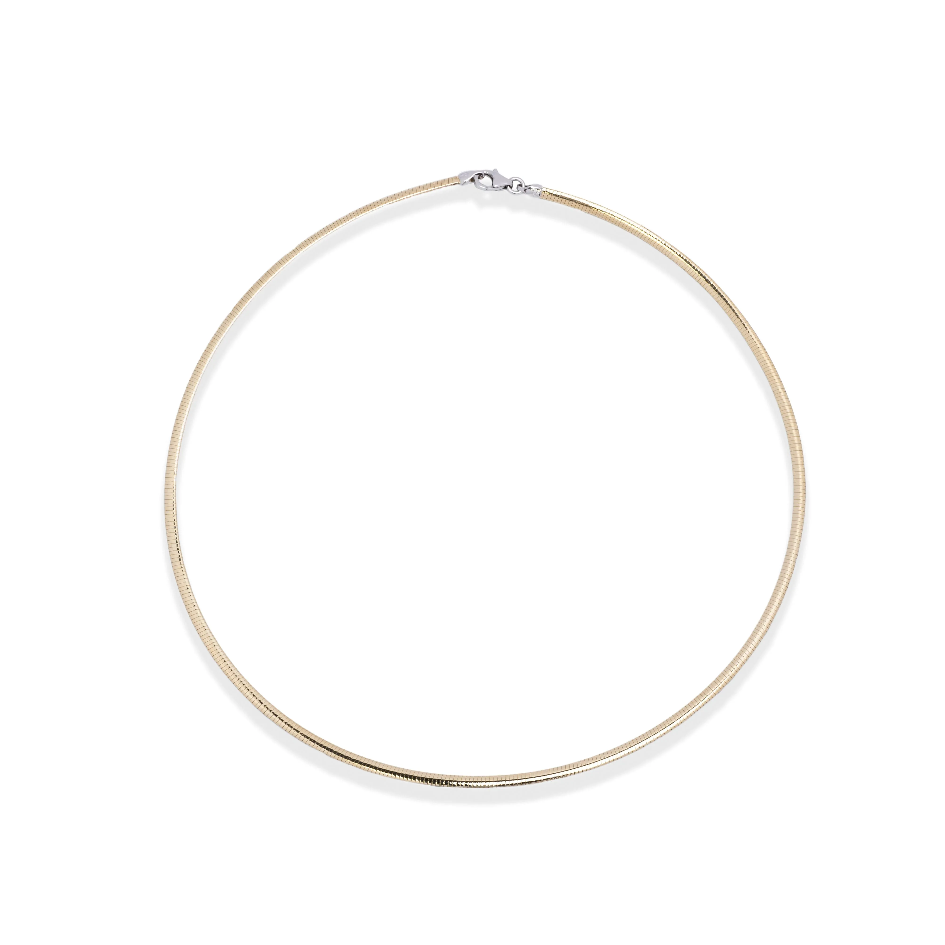 2.5mm Reversible Omega Chain in Two Tone Gold