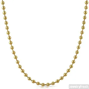 4mm 14K Gold IP Plated Steel Bead Chain