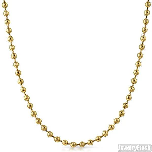 4mm 14K Gold IP Plated Steel Bead Chain
