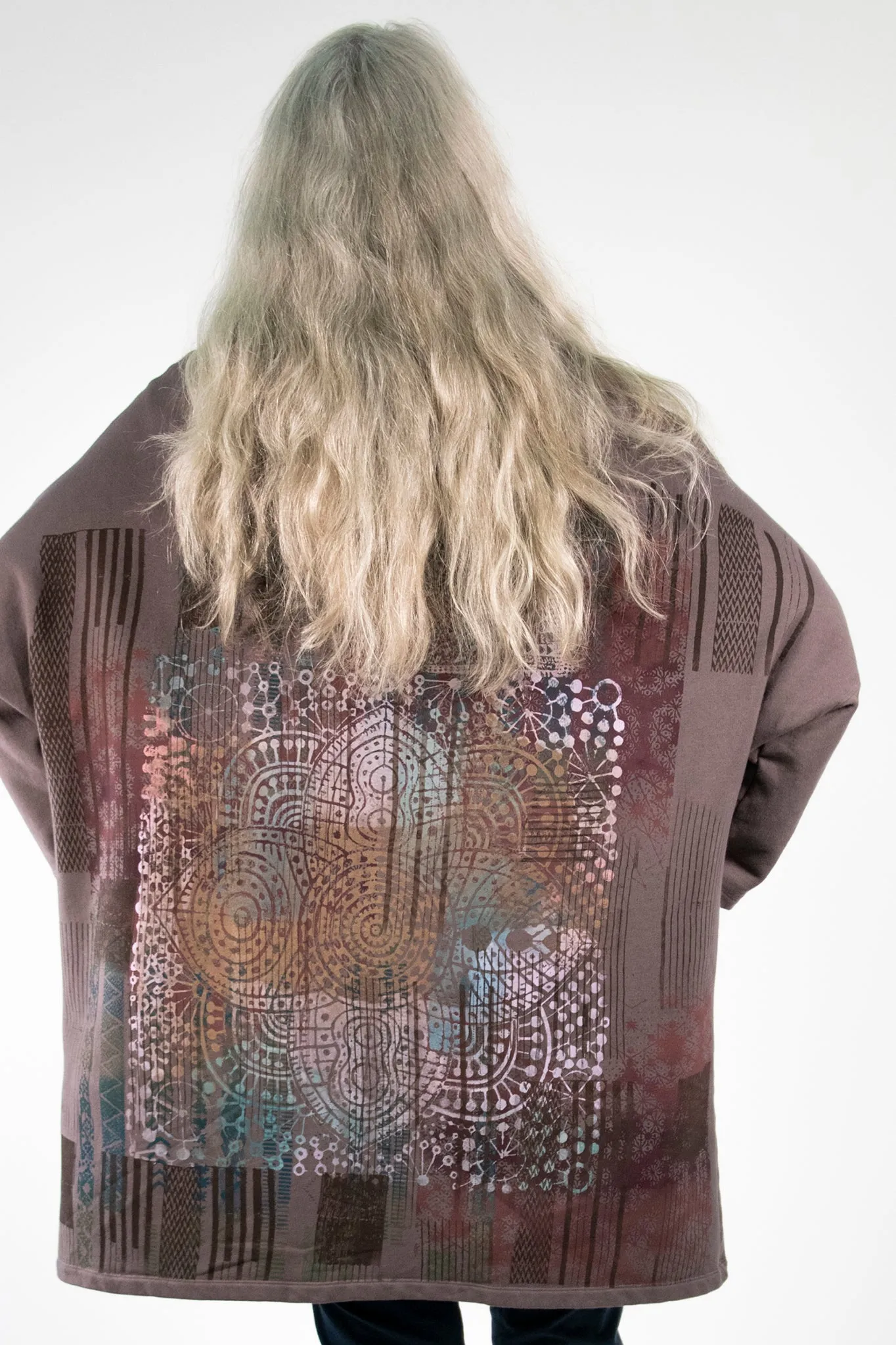 5255 HZ Square Zipper Hoodie Flint Bohemian Rainbow-P