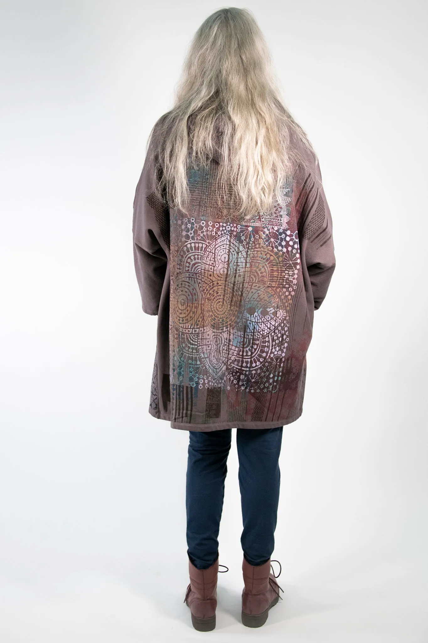 5255 HZ Square Zipper Hoodie Flint Bohemian Rainbow-P