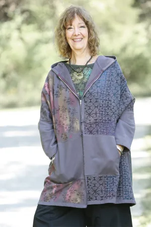 5255 HZ Square Zipper Hoodie Flint Bohemian Rainbow-P
