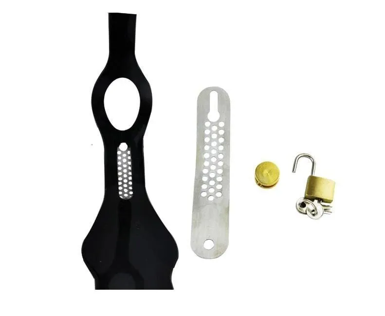 6942AR      Owned and Chastised Steel Locking Female Full Chastity Belt