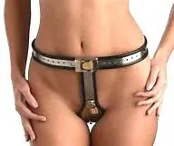 6942AR      Owned and Chastised Steel Locking Female Full Chastity Belt