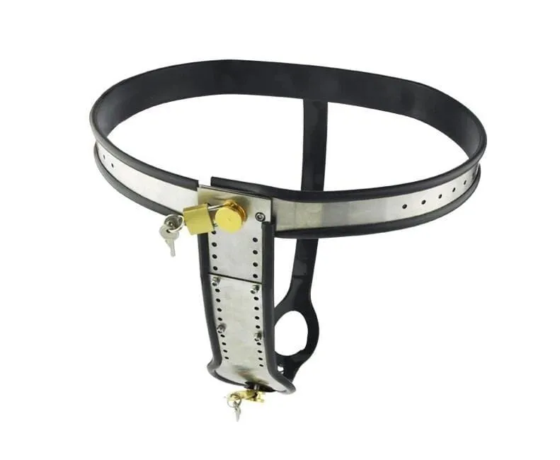 6942AR      Owned and Chastised Steel Locking Female Full Chastity Belt