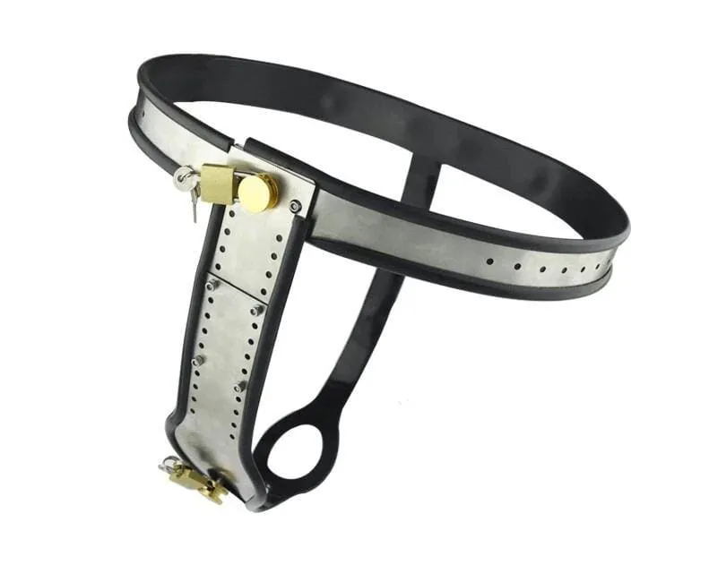 6942AR      Owned and Chastised Steel Locking Female Full Chastity Belt