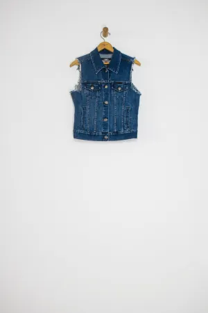 90's HARLEY DAVIDSON DENIM VEST / SMALL