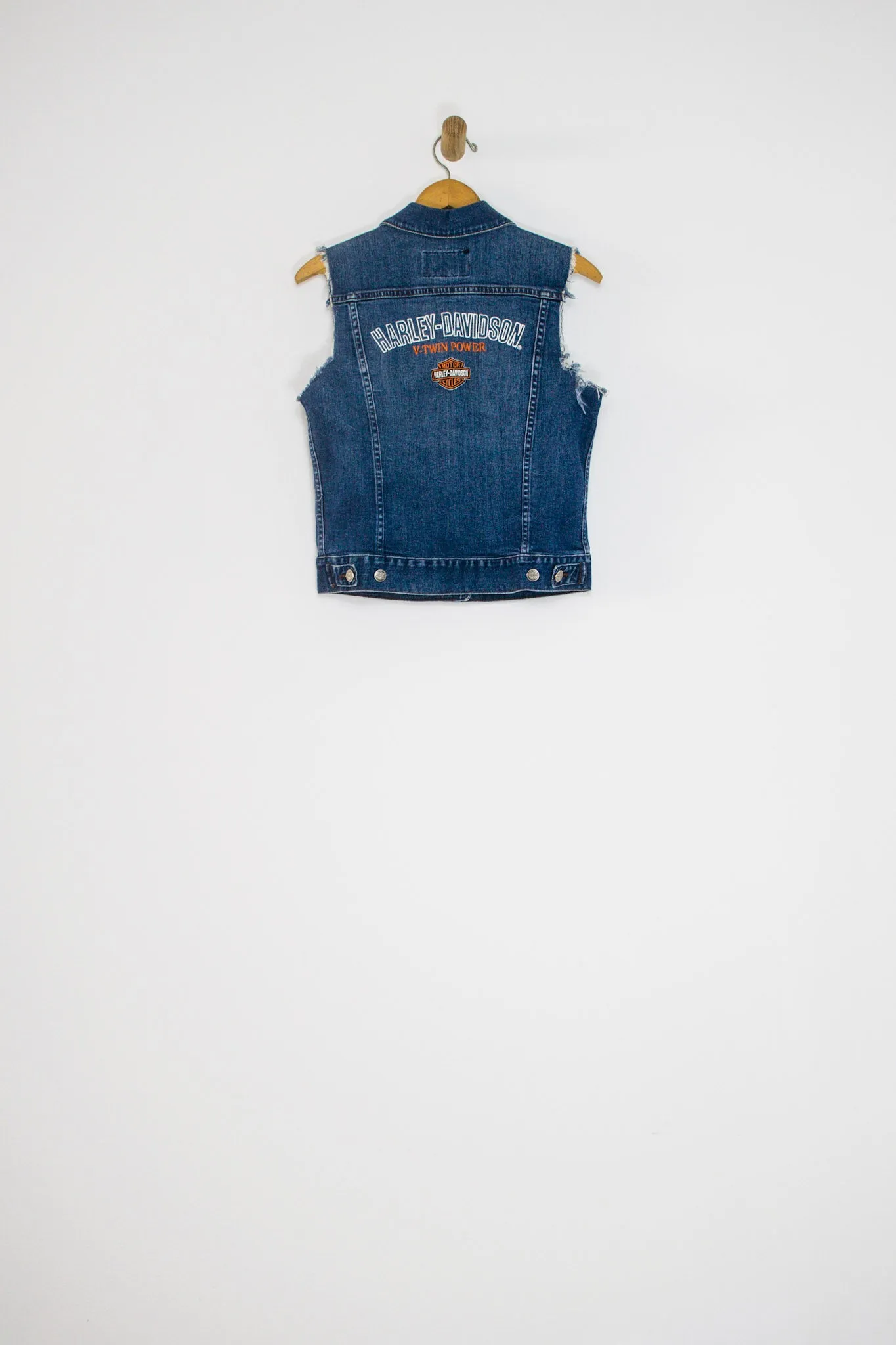 90's HARLEY DAVIDSON DENIM VEST / SMALL