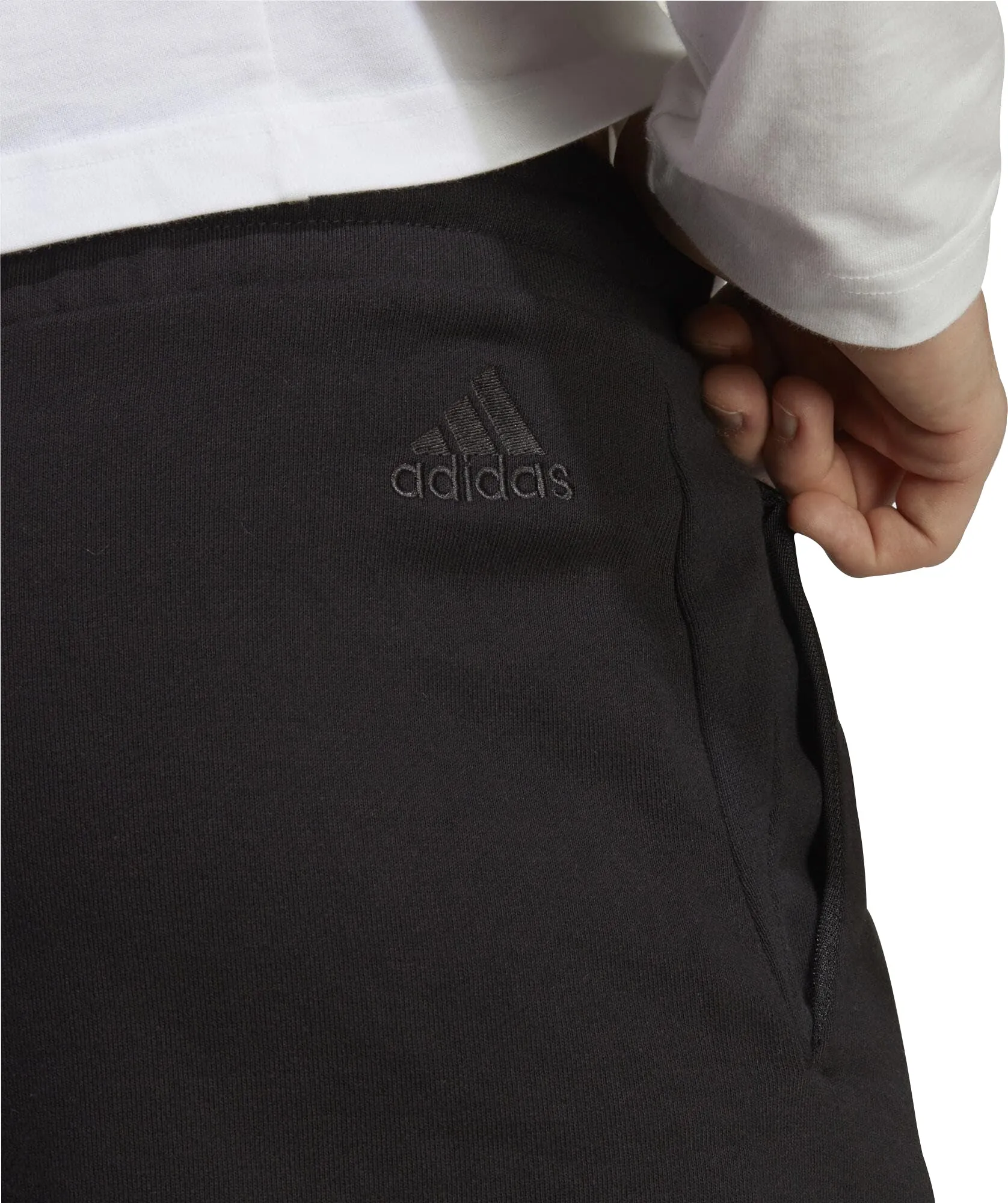 adidas Essentials Big Logo French Terry Mens Training Shorts - Black