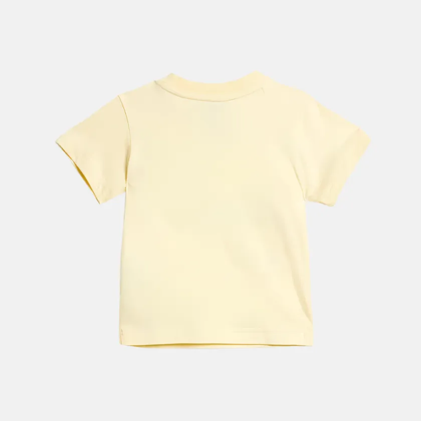 Adids Essentials Organic Kids Unisex T-shirt And Shorts Set (6-4Years) -Almost Yellow/White