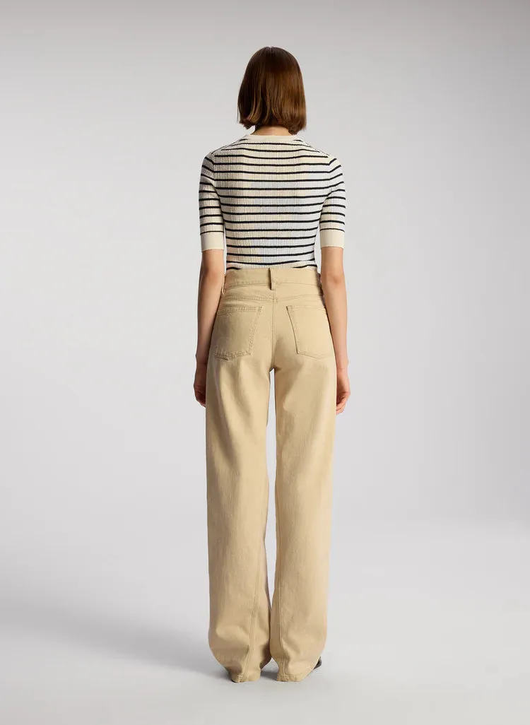 A.L.C. Fisher Top in Bright White/Navy Stripe