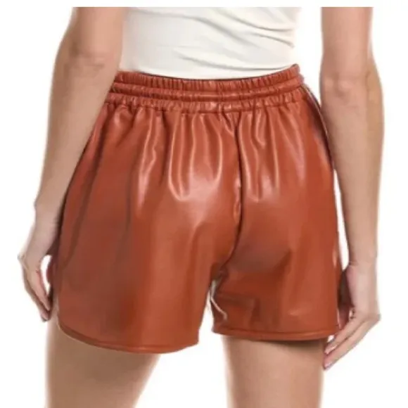 A.L.C Ryder Faux-LeatherShorts Russet Sz XS