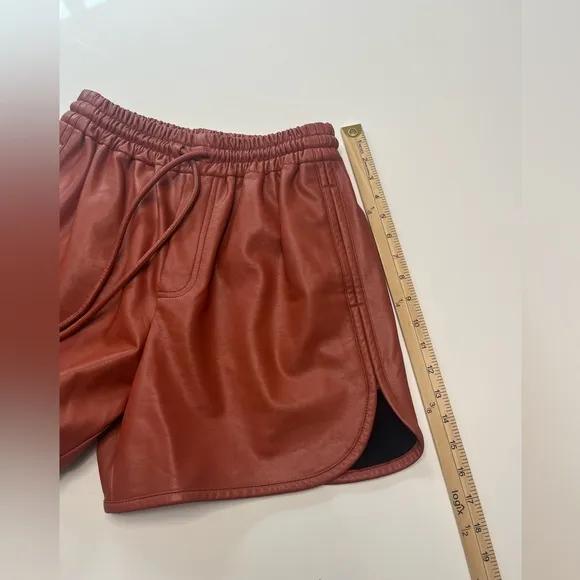 A.L.C Ryder Faux-LeatherShorts Russet Sz XS