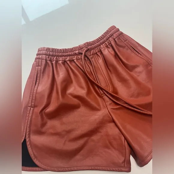 A.L.C Ryder Faux-LeatherShorts Russet Sz XS