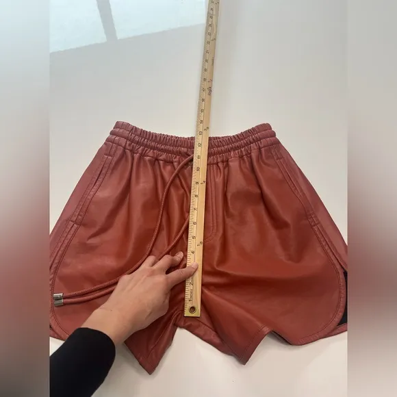 A.L.C Ryder Faux-LeatherShorts Russet Sz XS