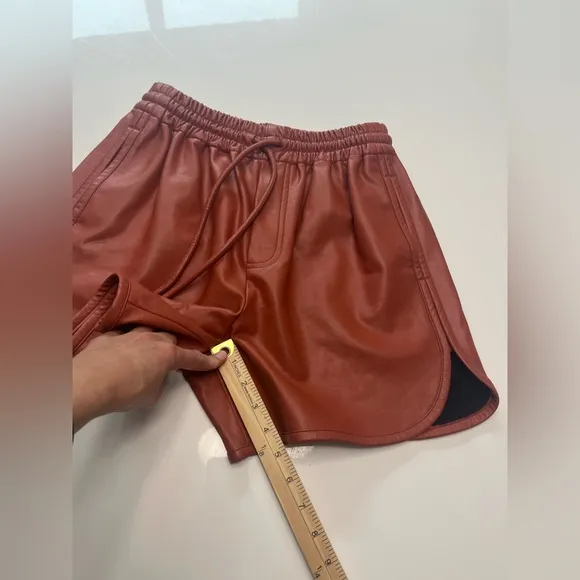 A.L.C Ryder Faux-LeatherShorts Russet Sz XS