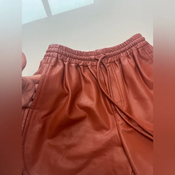 A.L.C Ryder Faux-LeatherShorts Russet Sz XS
