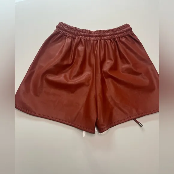 A.L.C Ryder Faux-LeatherShorts Russet Sz XS