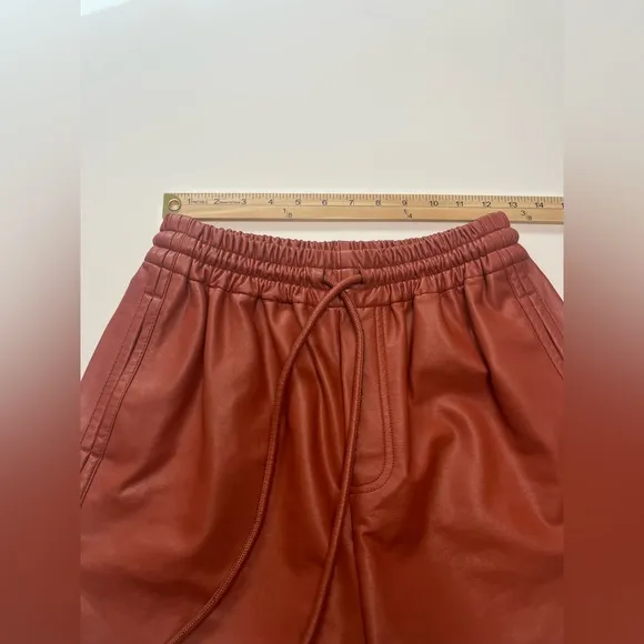 A.L.C Ryder Faux-LeatherShorts Russet Sz XS