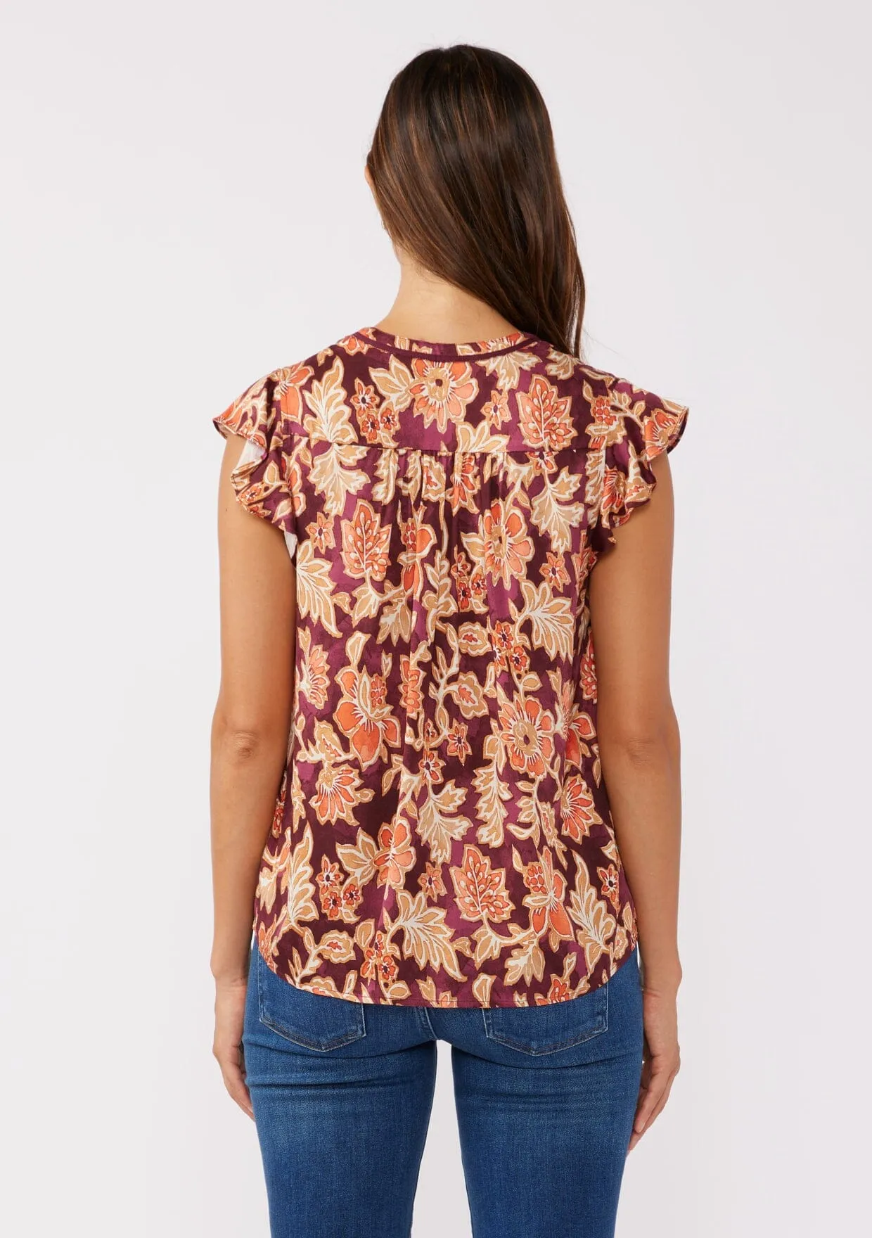Amber Fields Flutter Sleeve Top