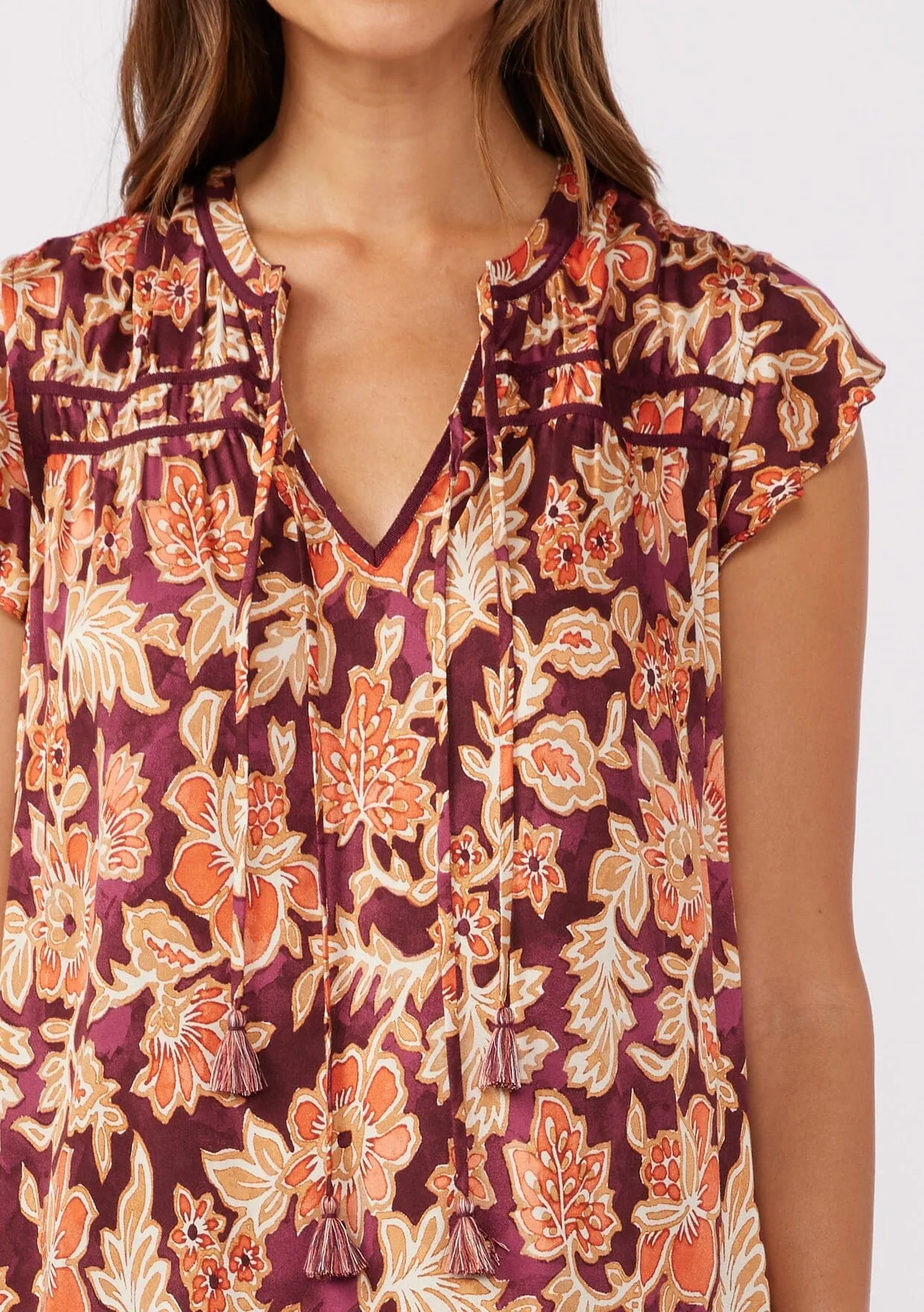 Amber Fields Flutter Sleeve Top