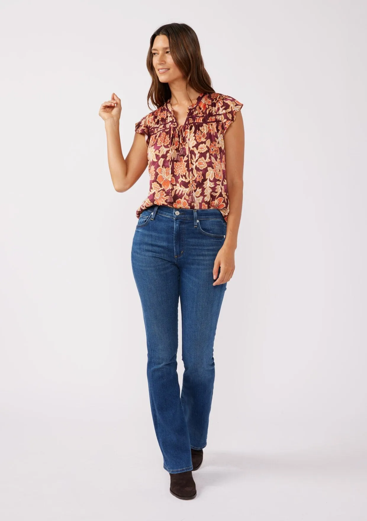 Amber Fields Flutter Sleeve Top