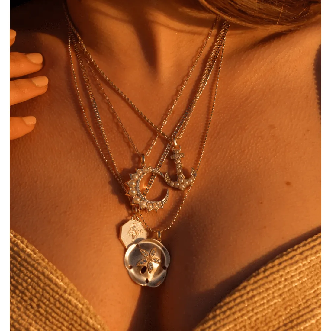 Anchor Necklace- Pearl