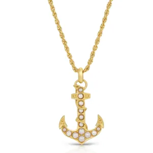 Anchor Necklace- Pearl