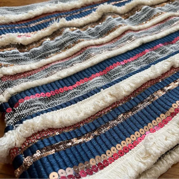 Anthropologie Bohemian Moulinette Soeurs Erine Beaded Fringe Skirt size 4