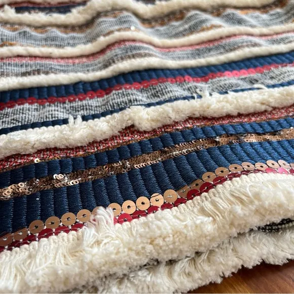 Anthropologie Bohemian Moulinette Soeurs Erine Beaded Fringe Skirt size 4