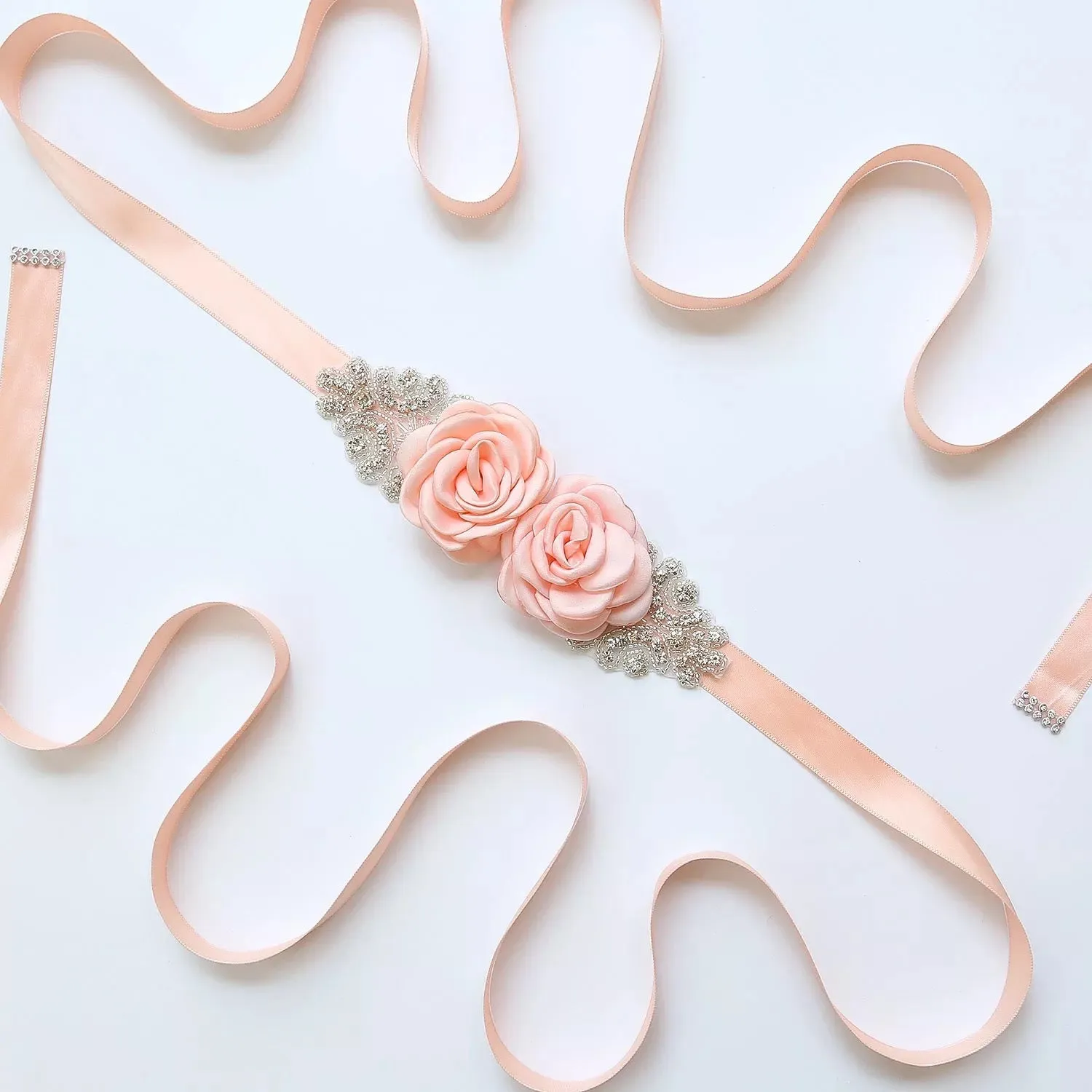 Antique Flower Diamanté Waist Sash