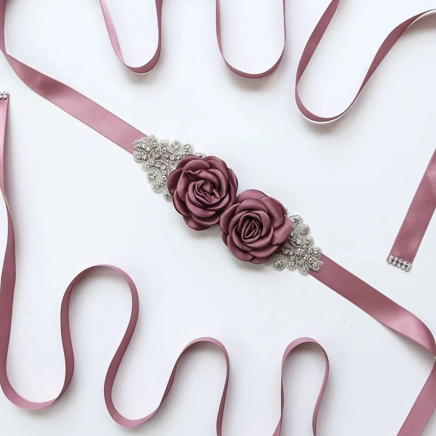 Antique Flower Diamanté Waist Sash