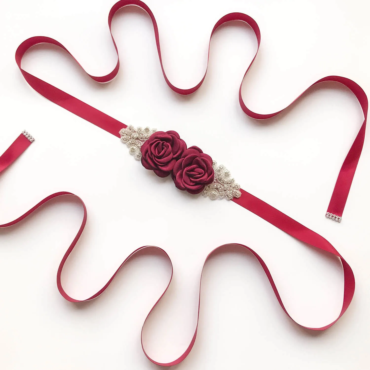 Antique Flower Diamanté Waist Sash