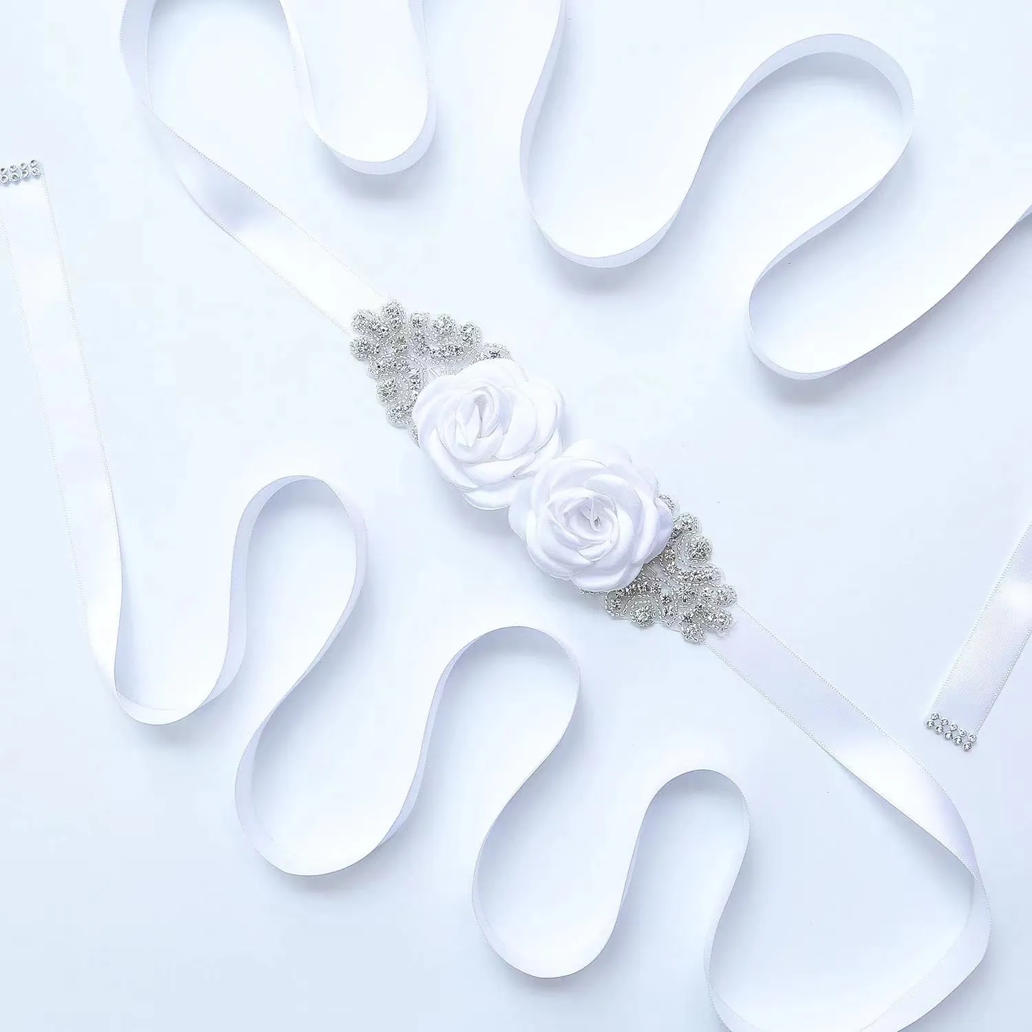 Antique Flower Diamanté Waist Sash