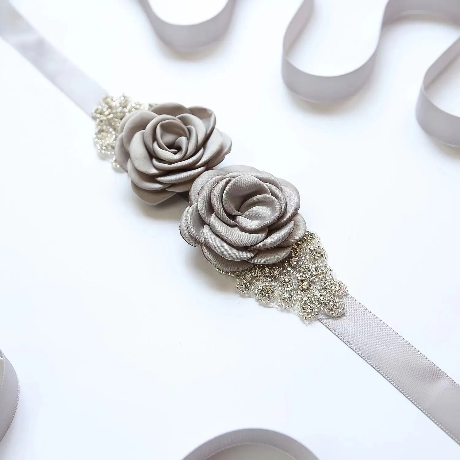 Antique Flower Diamanté Waist Sash