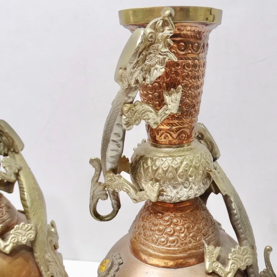 Antique Set of Two Tibetan Vases