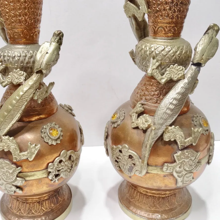 Antique Set of Two Tibetan Vases