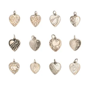 Antique Sterling Silver Heart Charms
