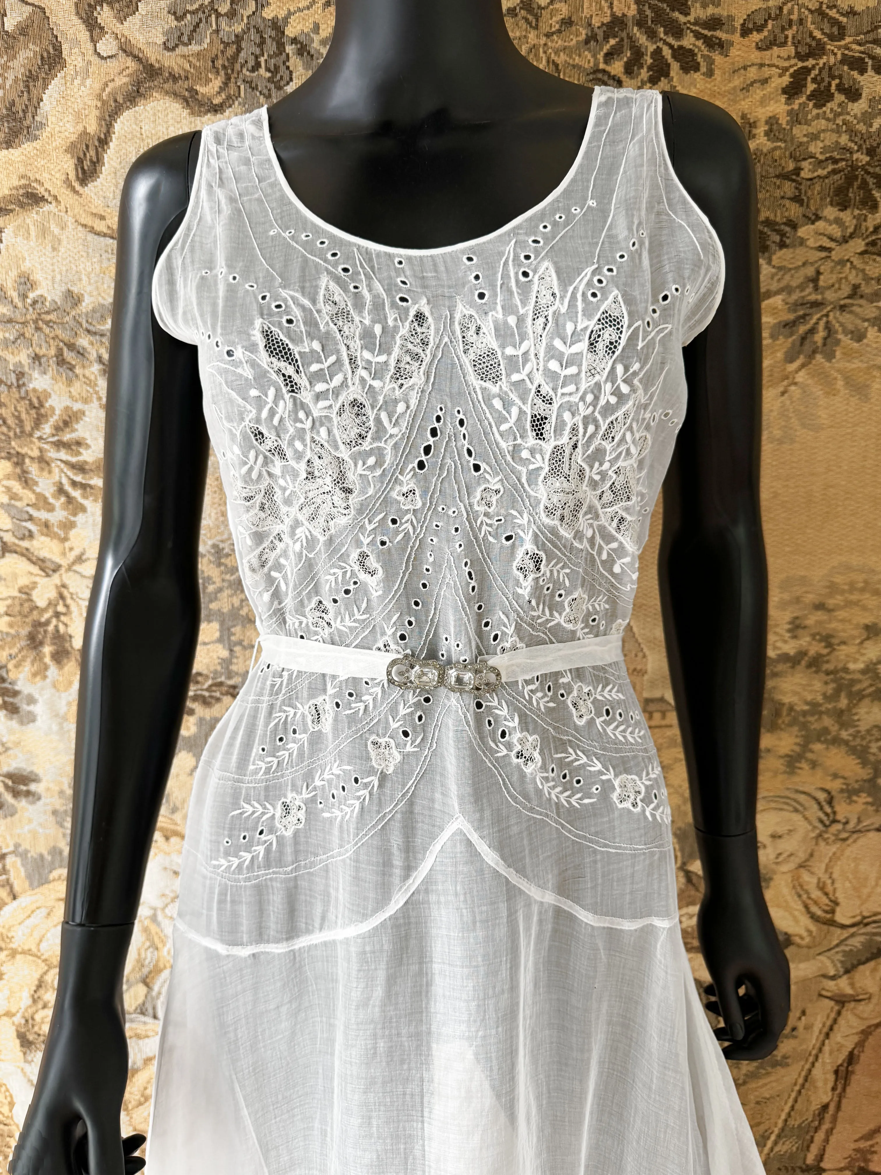 Art Deco 1930s Silk Organza Gown
