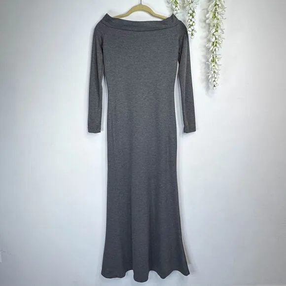 ASTRAEA long sleeve jersey gown lace-up back off shoulder balletcore