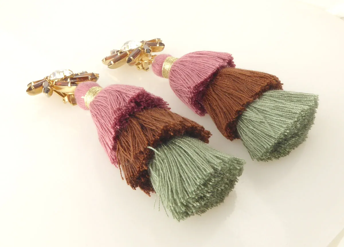 Autumn tassel earrings