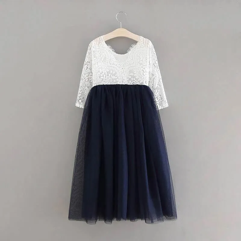 Baby Bohemian Classic Long Sleeve Dress - Navy Blue
