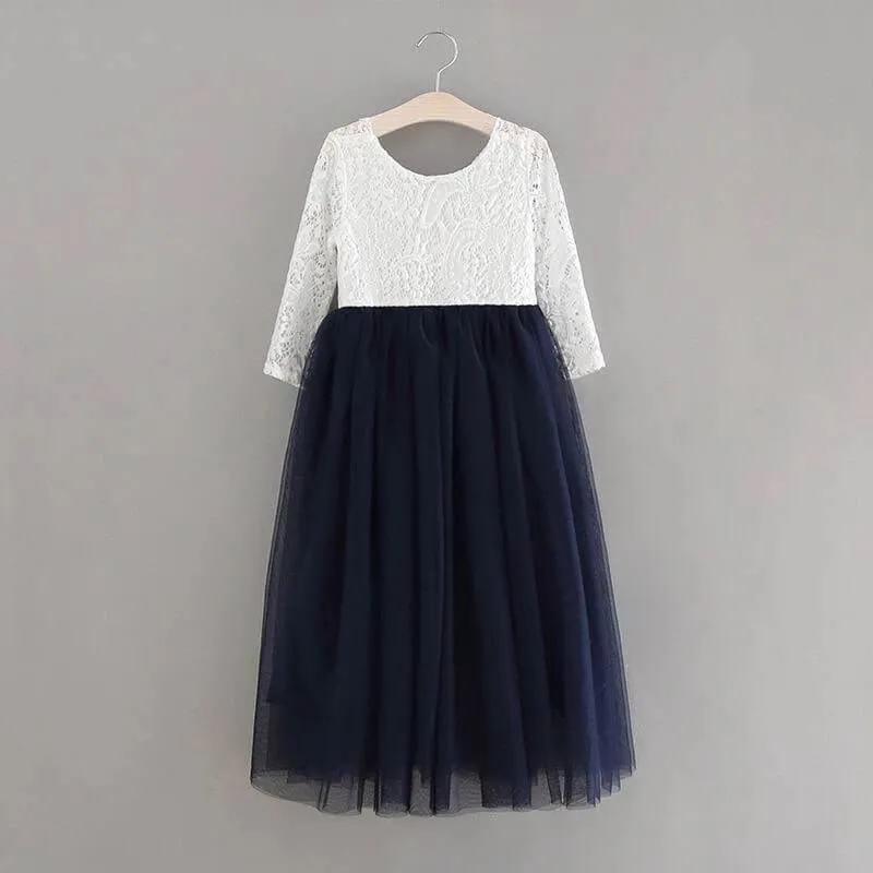 Baby Bohemian Classic Long Sleeve Dress - Navy Blue