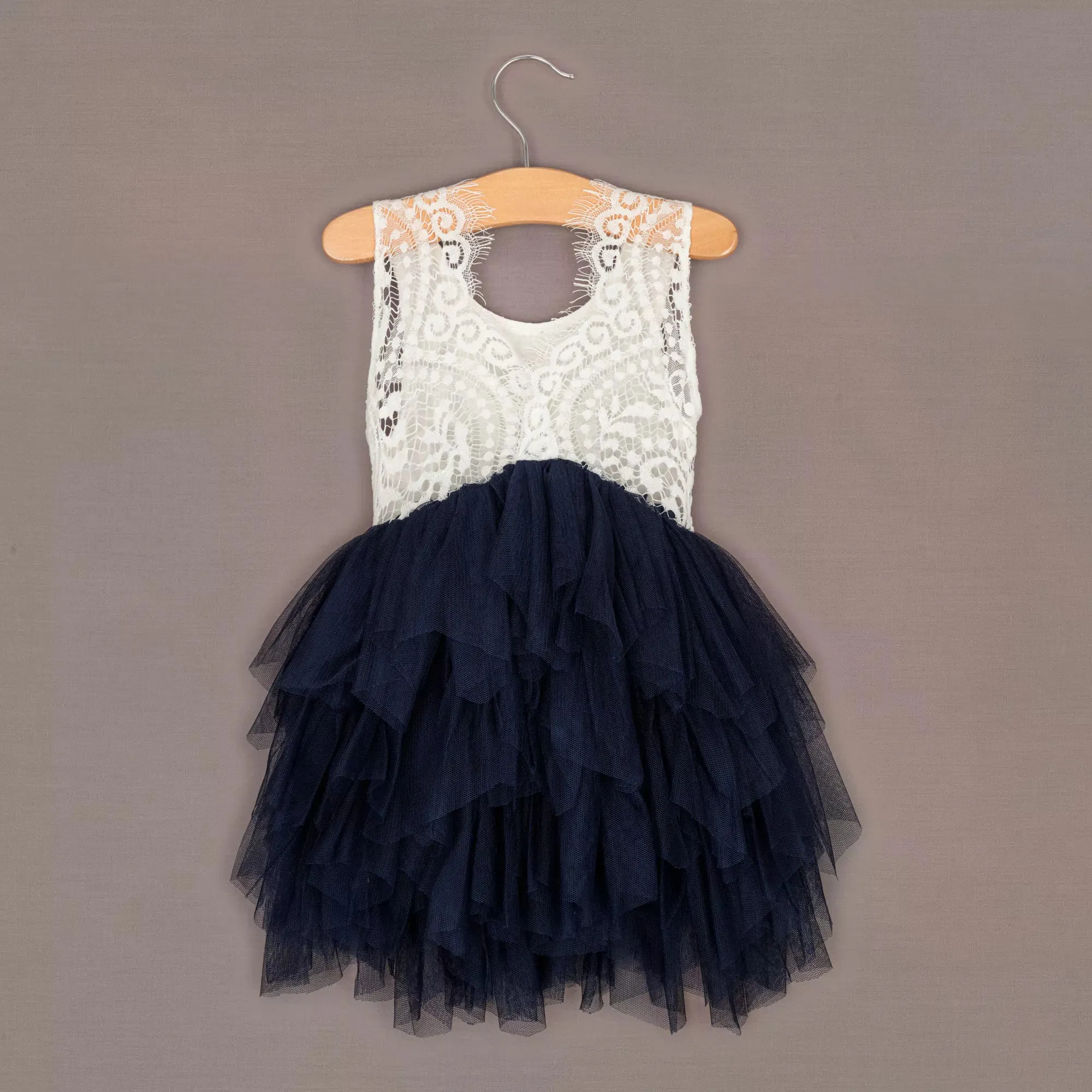 Baby Boho Dreams Dress - Navy Blue Appliqué
